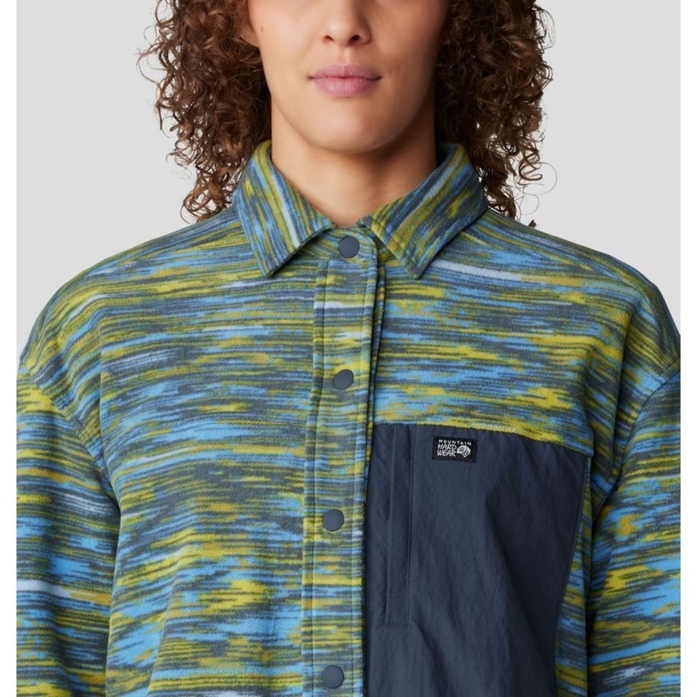 Mountain Hardwear Microchill Shirt Women's M Nitric Blue Stria Print NWT‎ - Picture 3 of 14